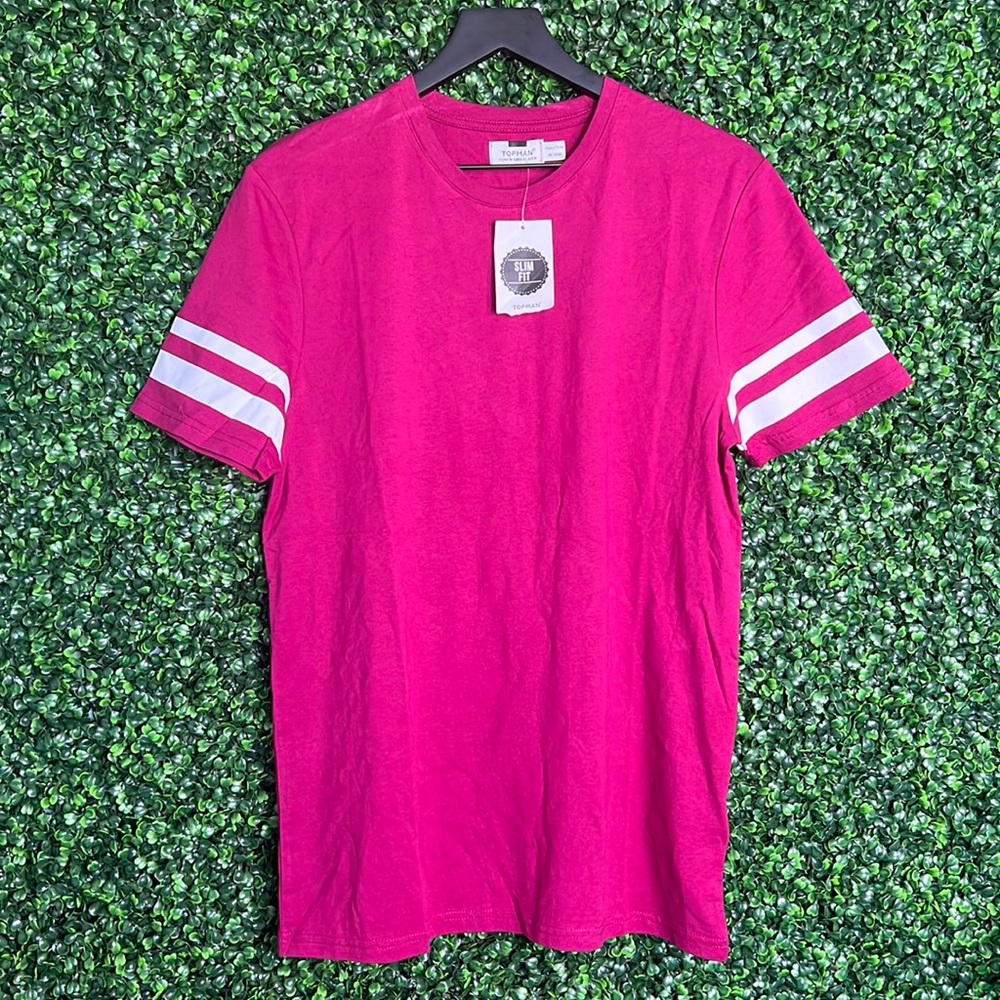 Topman Tee W/ white stripes on sleeves